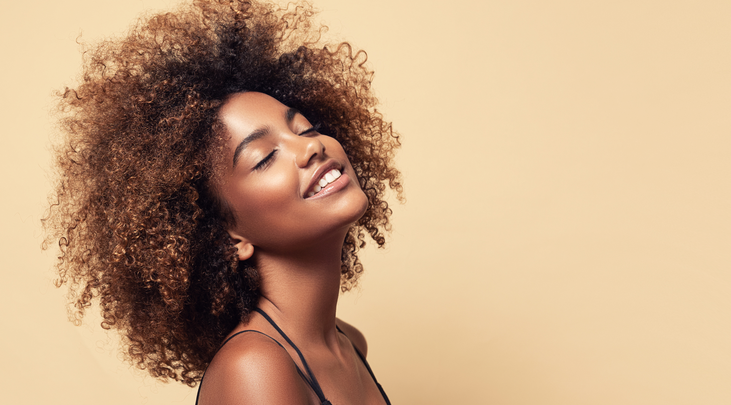 African American woman with natural afro hair